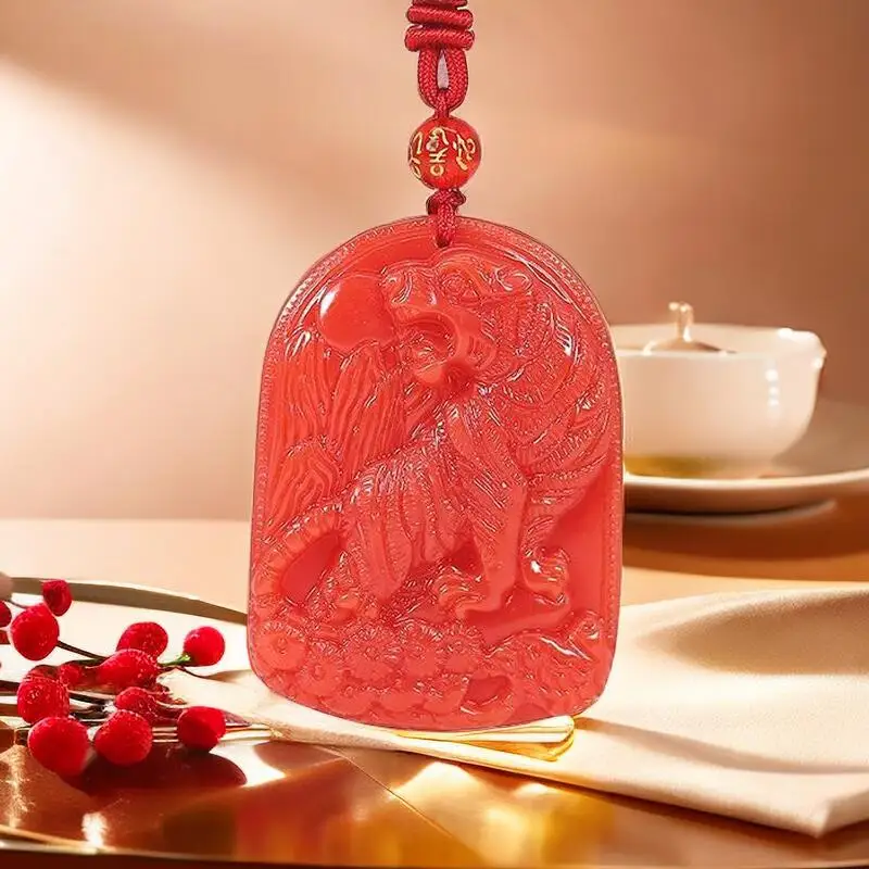 Luxury Gifts Jewelry & Watches Namfleg Mostar - Rote Jade Tiger Anhänger Anhänger echte