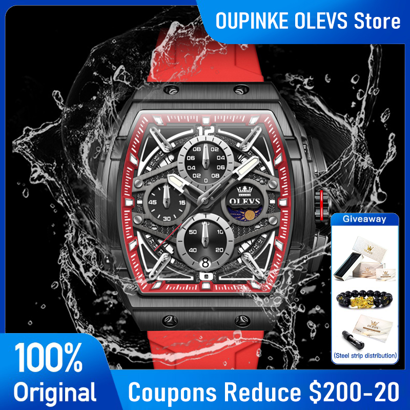 Rolex Watch Datejust - OLEVS 2975 Herrenuhr Mode Skeleton Tonneau