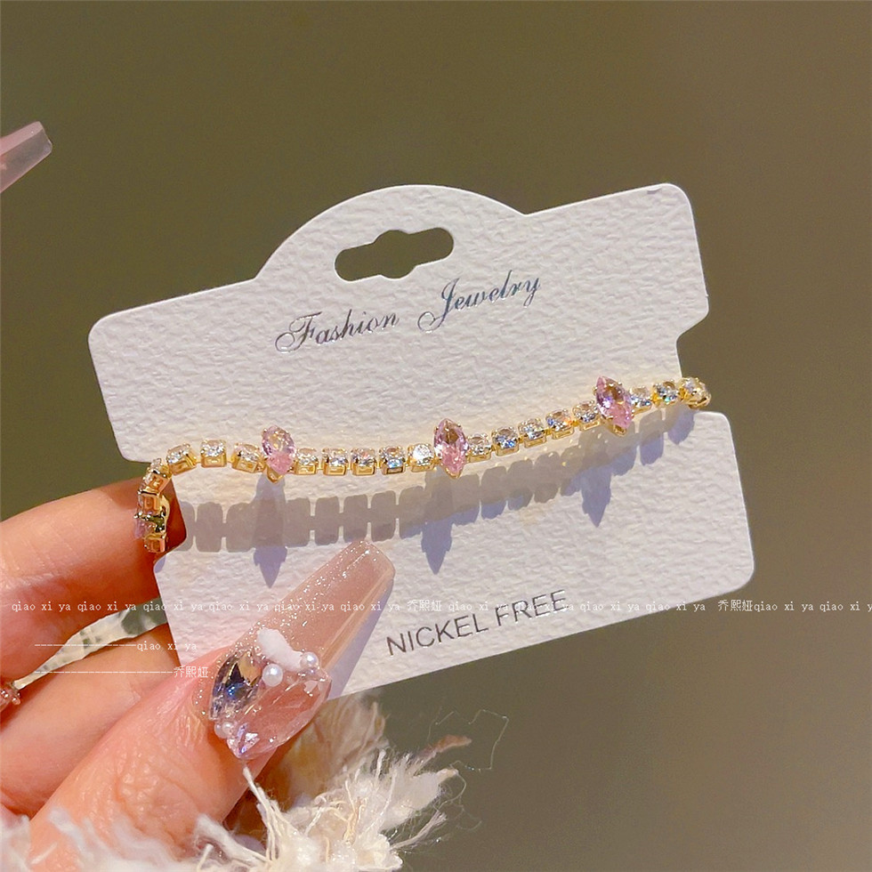 Best Jewelry Watches - Rosa Volldiamant-Zirkon-Armbänder, Instagram-Stil, Geschenk für beste