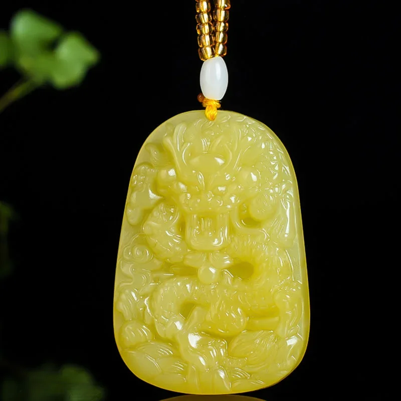 Luxury Gifts Jewelry & Watches Namfleg Mostar - Natürliche grüne Jade Sternzeichen Drache Anhänger
