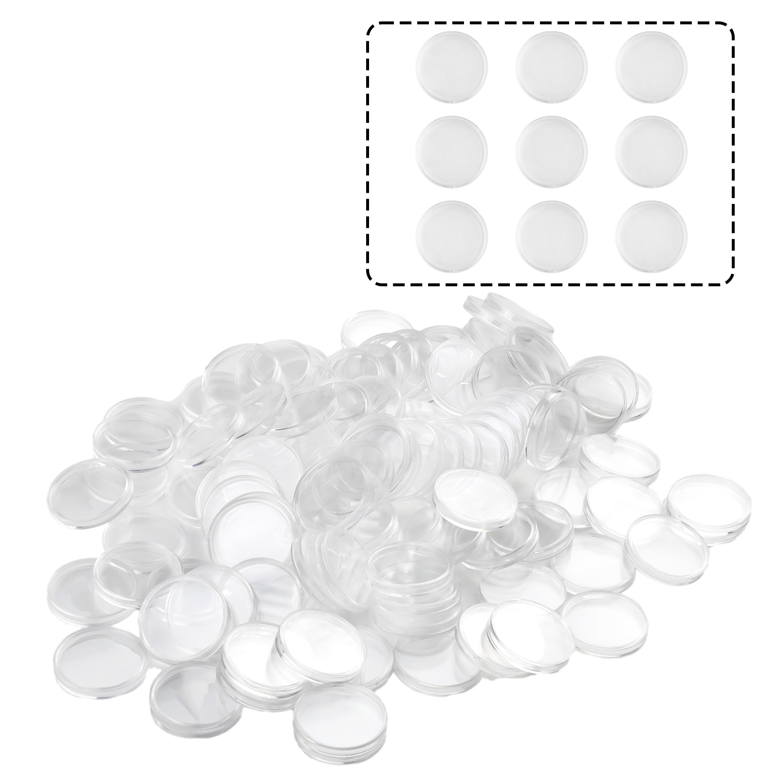 Collectors Coins Jewelry & Watches Of Smithtown - 100 Stück transparente runde Münzkapseln aus