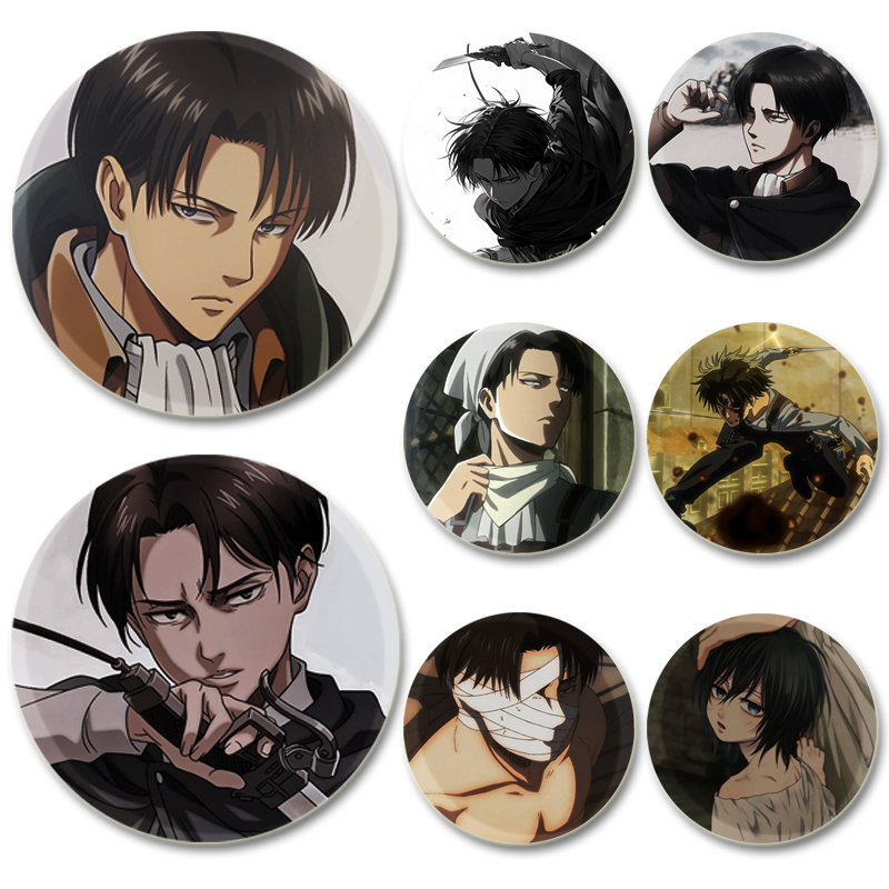 Levi Jewelry & Watches Inc - 58mm Levi Ackerman Anime Charakter Abzeichen
