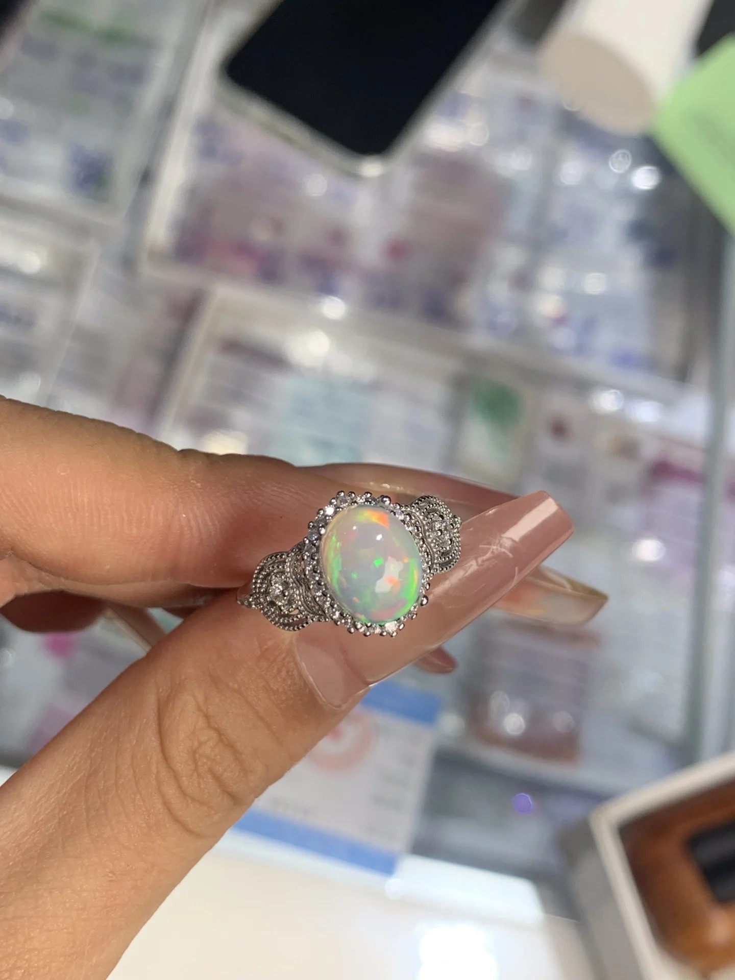 October Geburts stein 100% nat – Birthstone Ring Set Bewertung und Preis