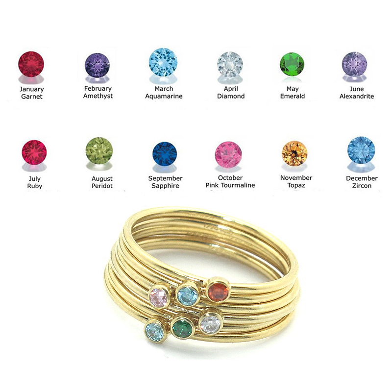 Birthstone Ring 14K gold gefül – Birthstone Ring Set Bewertung und Preis