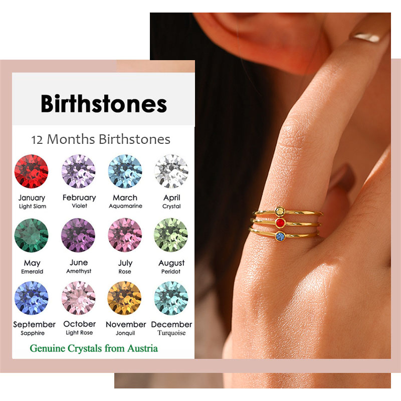 Edelstahl-Geburtsstein-Ring, O – Birthstone Ring Set Bewertung und Preis