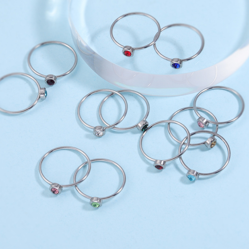 Edelstahl-Geburtsstein-Ring, O – Birthstone Ring Set Bewertung und Preis