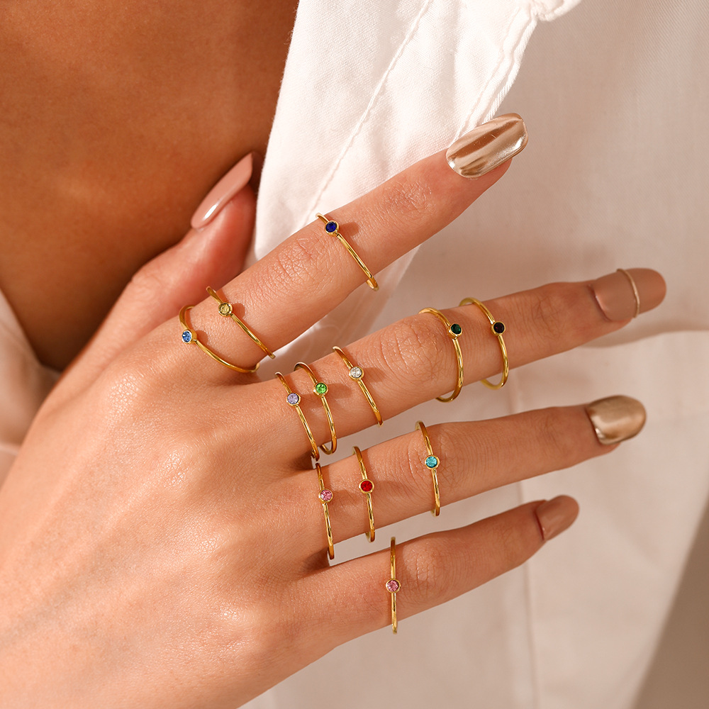 Edelstahl-Geburtsstein-Ring, O – Birthstone Ring Set Bewertung und Preis