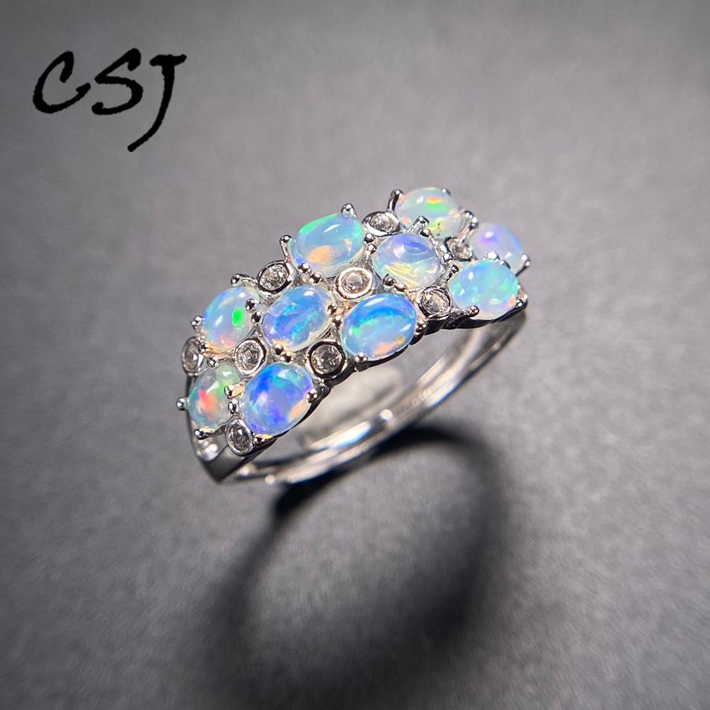 Elegante natürliche weiße Opal – Birthstone Ring Set Bewertung und Preis