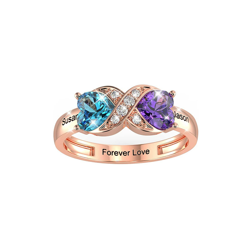Personalisierter Geburtsstein- – Birthstone Ring Set Bewertung und Preis