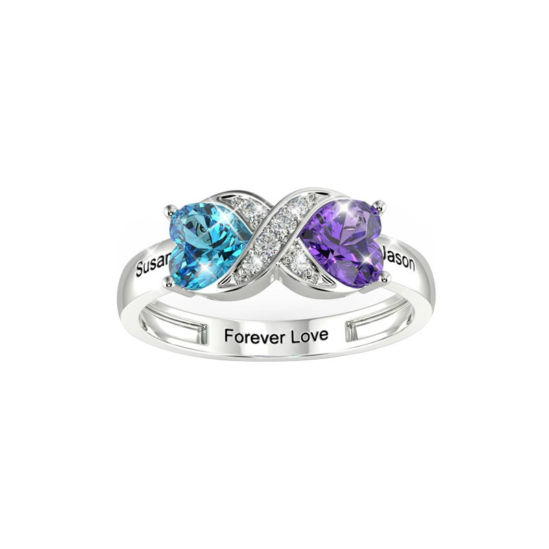 Personalisierter Geburtsstein- – Birthstone Ring Set Bewertung und Preis